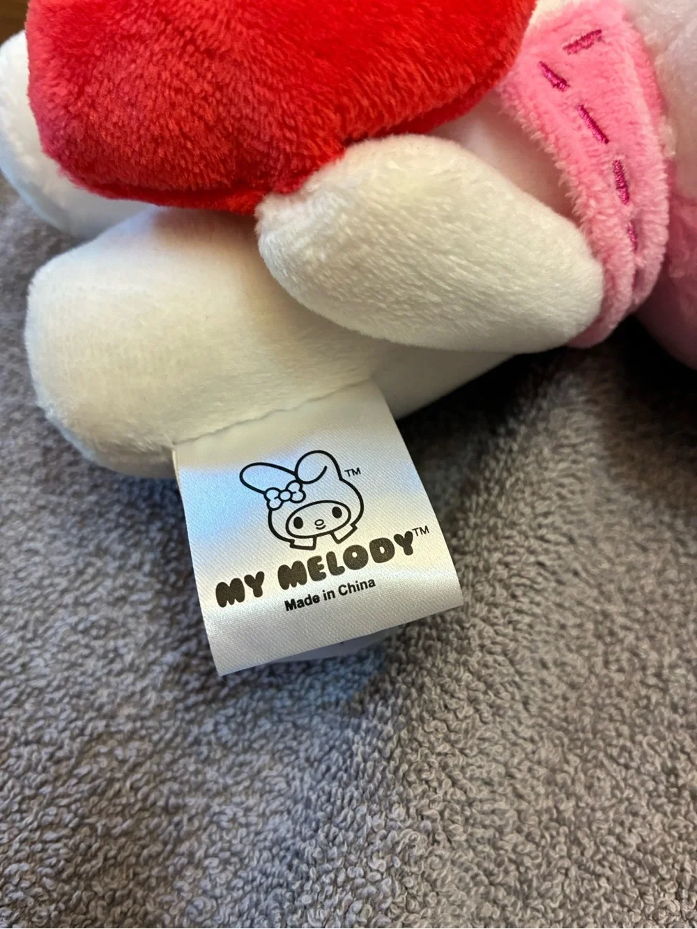 Hello Kitty My Melody Pink & White Plush with Red Heart